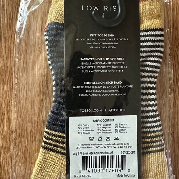 Toesox Full Toe Grip Socks Pilates Scrunch Knee Crew Low Rise Bundle Size SM - Picture 3 of 8